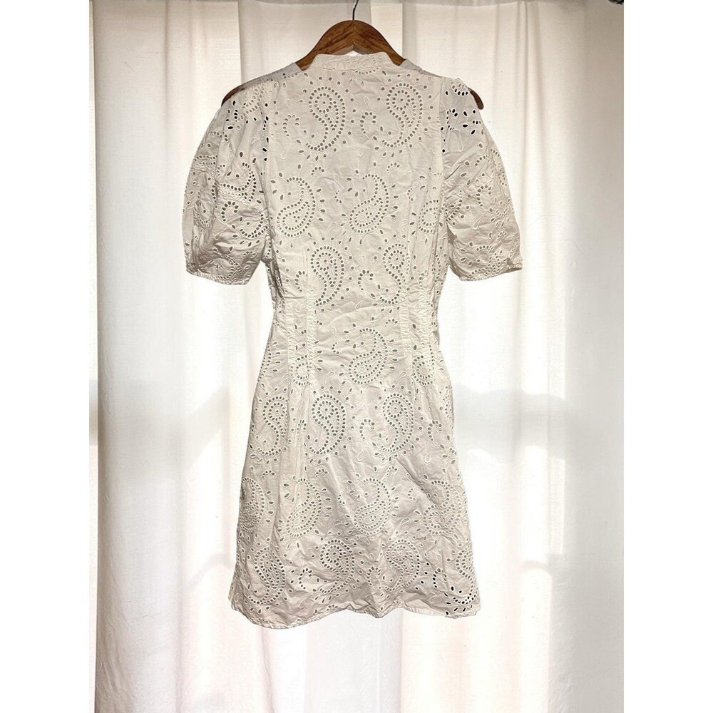 Club Monaco Eyelet Balloon Sleeve Mini Dress  White Size 10 - Picture 8 of 10